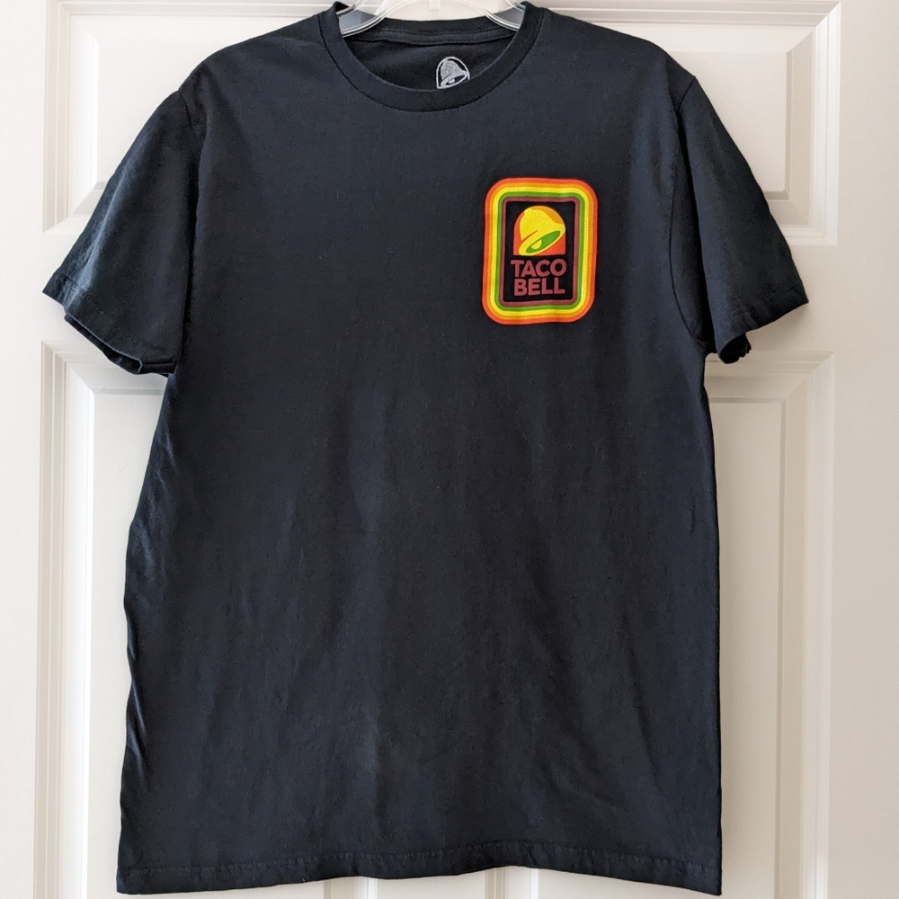 Taco Bell T-shirt rainbow border logo on front Ripple Junction L b…